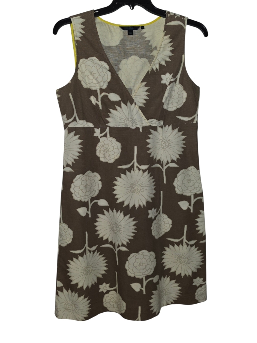Boden Brown Midi Dress with Cream Floral Print